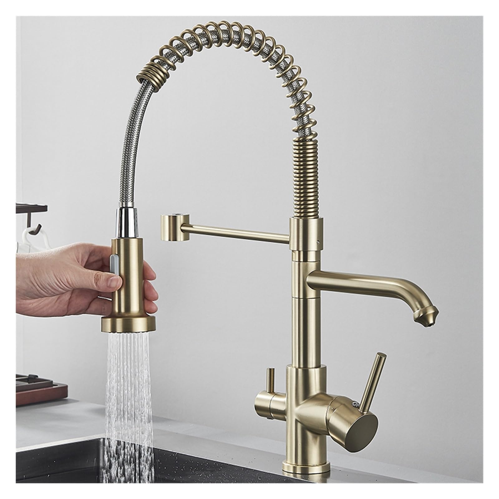 Robinet de filtration d'eau purifiée de cuisine mitigeur montage comptoir
