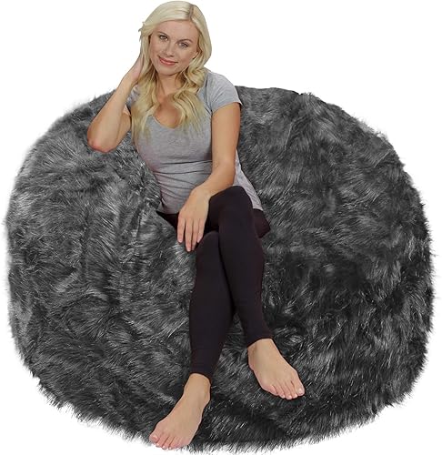 Miniatura 42 de Silla Chill Sack Bean Bag: muebles de espuma de memoria gigante y una tumbona grande. Gran sofá con gran cubierta de gamuza suave resistente al