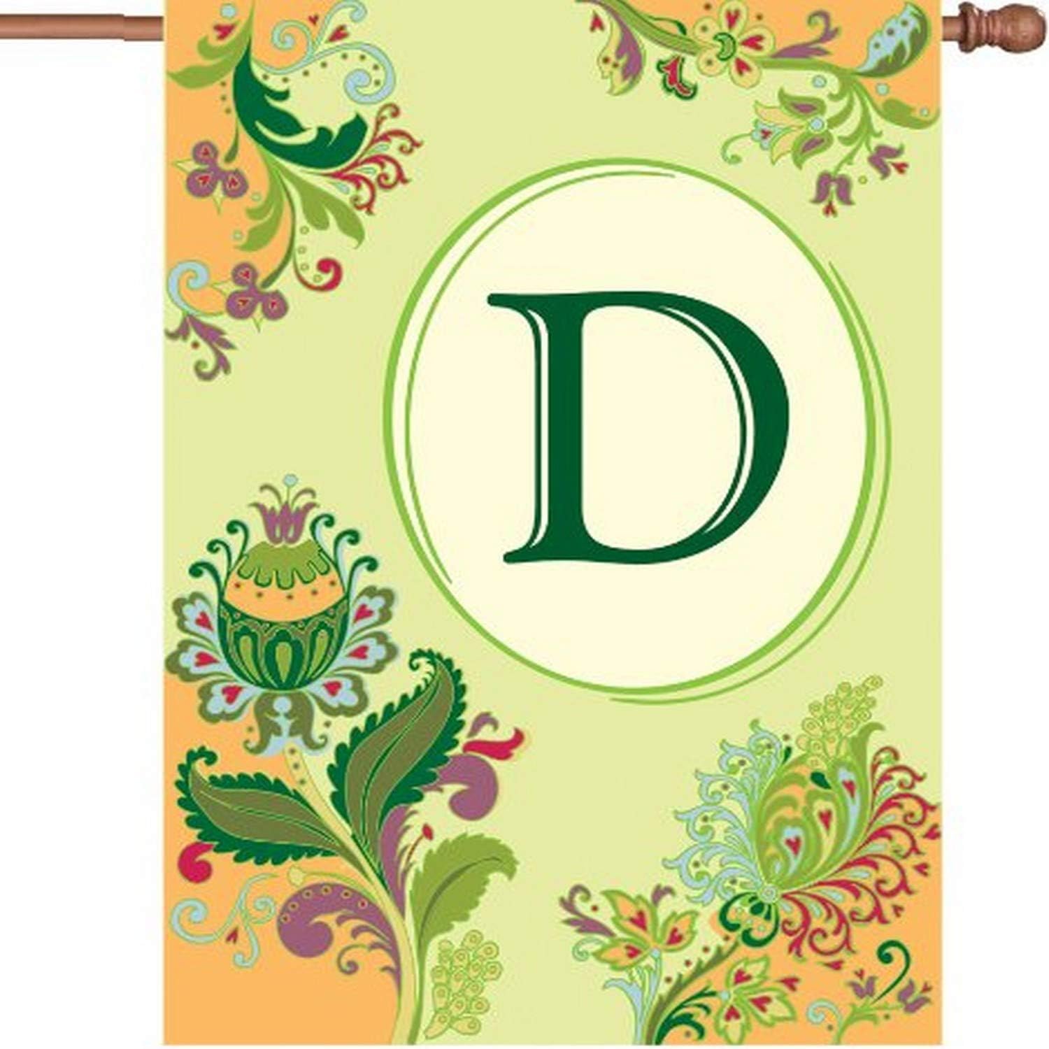 Premier Kites 52364 Spring Monogram House Flag, Letter D