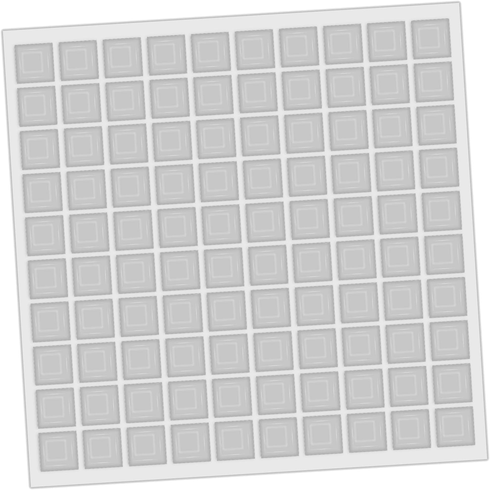 Cabinet Door Rubber Bumpers 100 Pcs Self Adhesive Sound Dampening Clear Bumper Pads for Drawers, Table Tops, Cupboard, Picture Frames, Glassware and Furniture (Square)