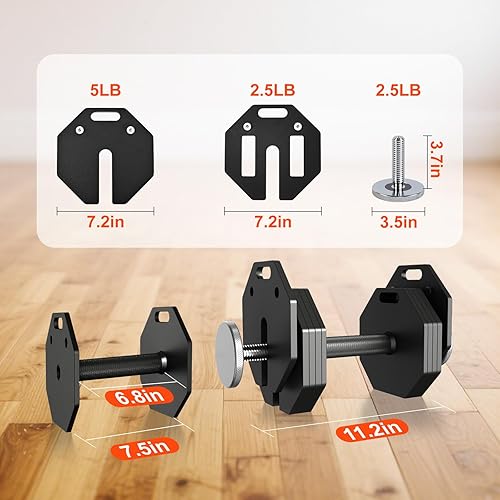 Miniatura 6 de Adjustable Dumbbell Sets, Each 508090LB Pairs Durable Steel Build, Free Weights Dumbbells Set of 2 with Anti-slip Handle,for MenWomen Gym Equipment