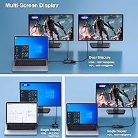 Vista 5 de BENFEI USB C HUB 4 en 1, adaptador USB tipo C a HDMI VGA, adaptador USB C a USB, entrega de energía USB tipo C, compatible con iPhone 15 Pro/Max