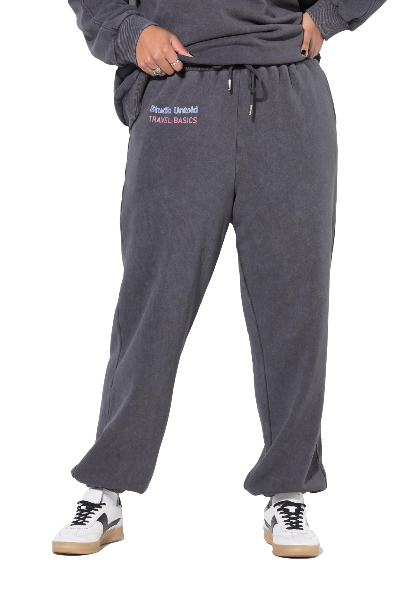 Studio Untold Damen große Größen Übergrößen Plus Size Jogginghose, Wide Legs, Elastikbund 843770