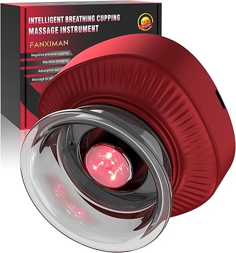 Juego de terapia de ventosas eléctricas, dispositivo portátil inteligente 4 en 1, masajeador de celulitis con luz roja para alivio del dolor