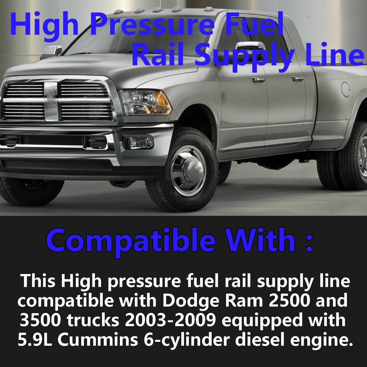 Fuel Rail Supply Line 5086870AA 3957079 High Pressure Tube CP3 Fuel Pump to Common Rail Compatible with Dodge Ram 2500 3500 Cummins 5.9L Diesel 2003-2009