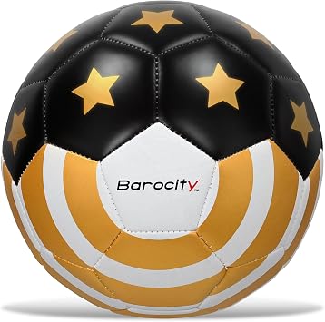 Golden US Flag Soccer Ball - Premium Official Match Ball with Gold Stars Artwork, Durable Sport Boys and Girls Gold Soccer Ball for Indoor, Outdoor, Training, and Practice Games