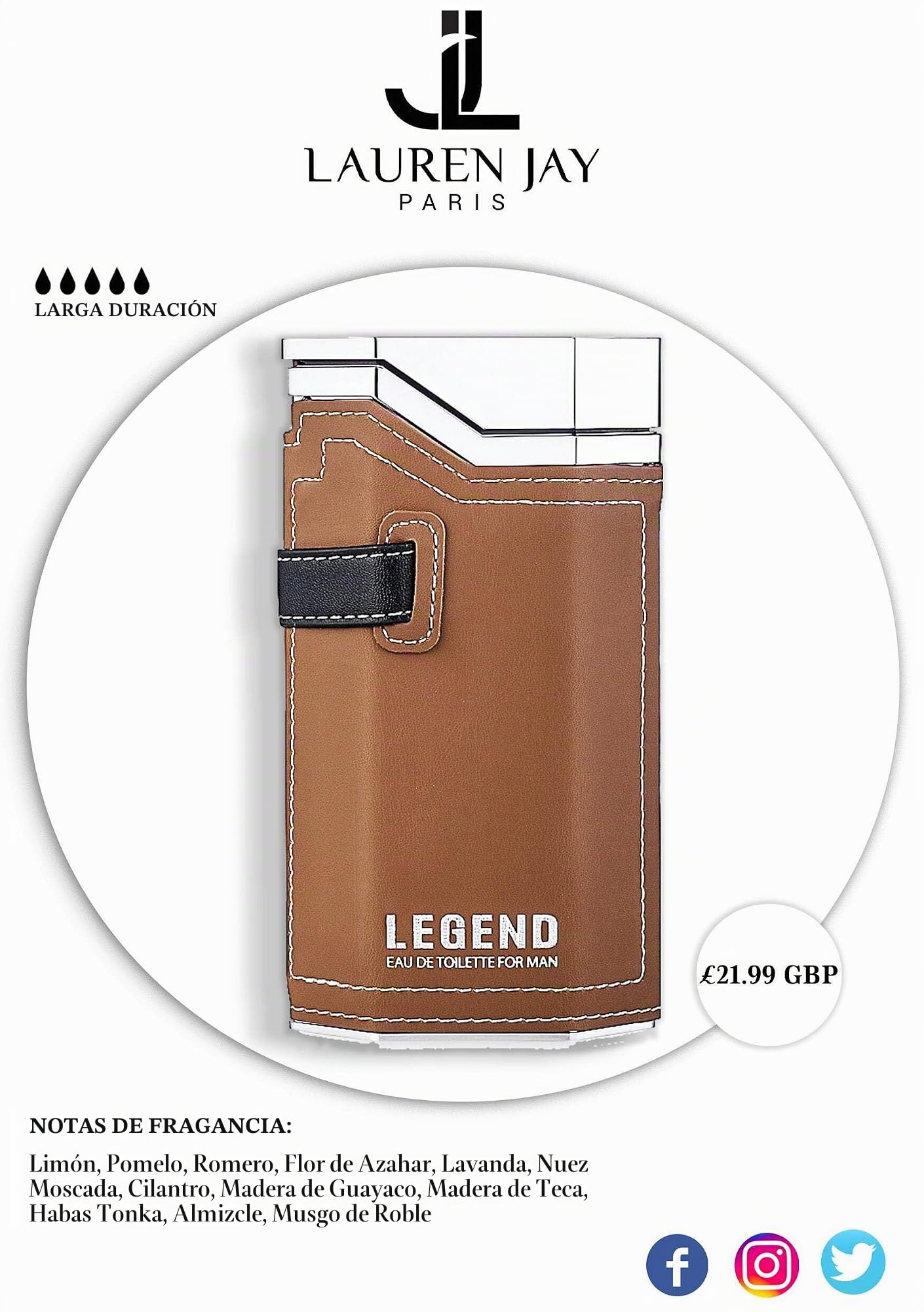 Legend de Emper EDT para hombres, 100 ml