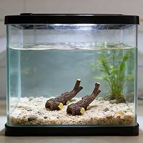 Pacote com 2 ornamentos de madeira flutuante para aquário e terrário – abrigos de répteis, detalhes de decoração de aquário de peixes, decorações DIY de paisagem em miniatura