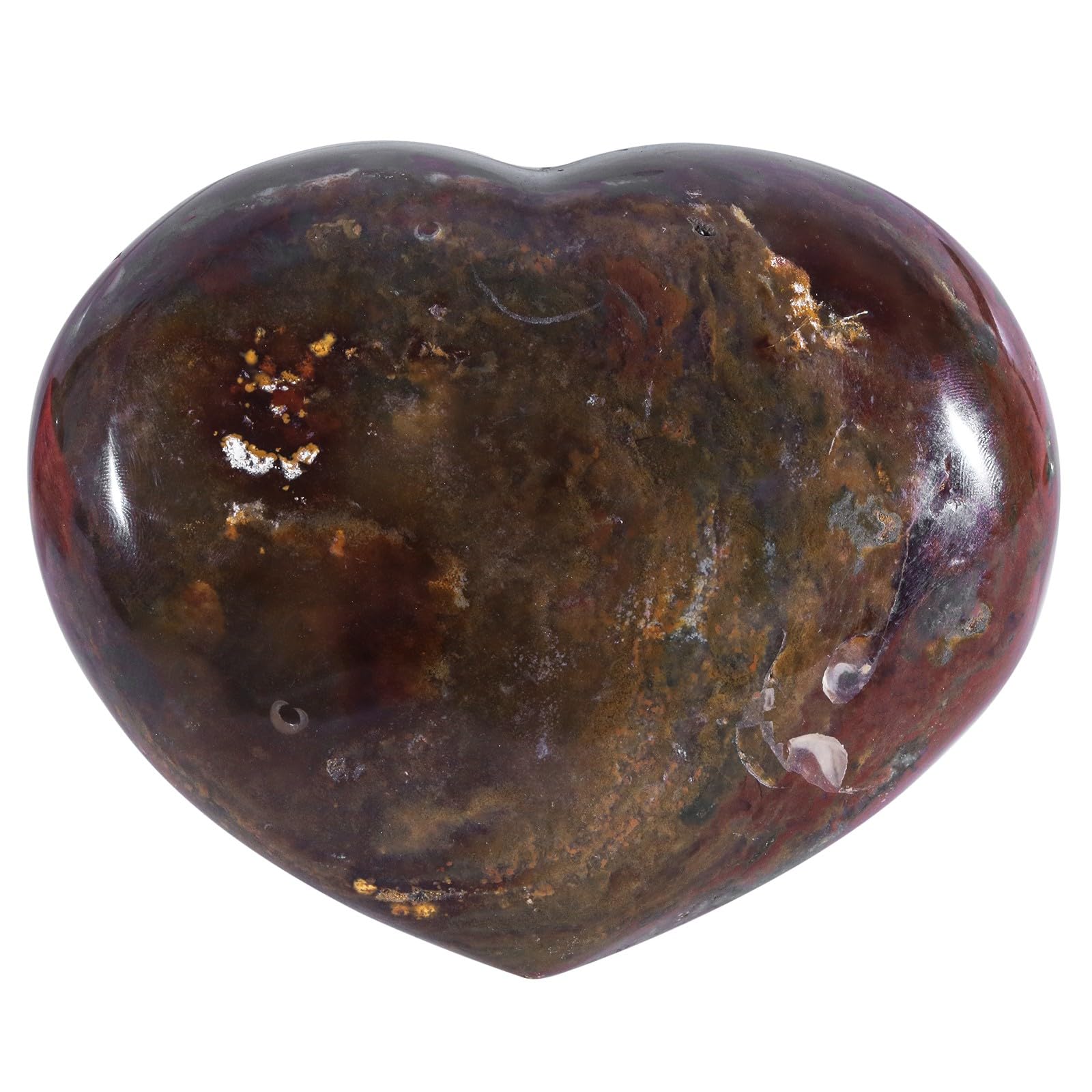 dssmboom Natural Ocean Agate Crystal Heart Worry Stone for Valentine's Day