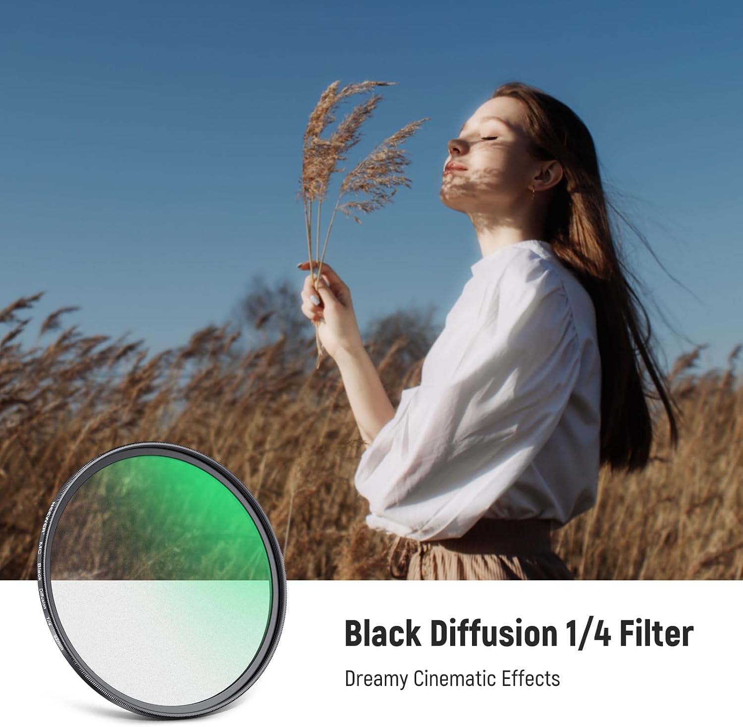 New Title: NEEWER 62mm Black Diffusion 1/4 Filter for Mist Cinematic Effect, Ultra Slim Optical Glass Filter with Multi Nano Coatings for Video Vlog Portrait Photography
