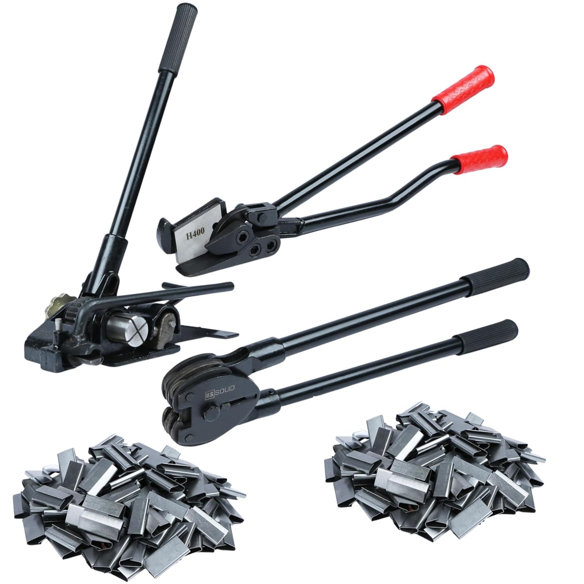 Kit di Strumenti per reggette in Acciaio, Set di reggette per imballaggio su Pallet, Kit per reggette in Acciaio da 1,25" (32 mm) e sigilli