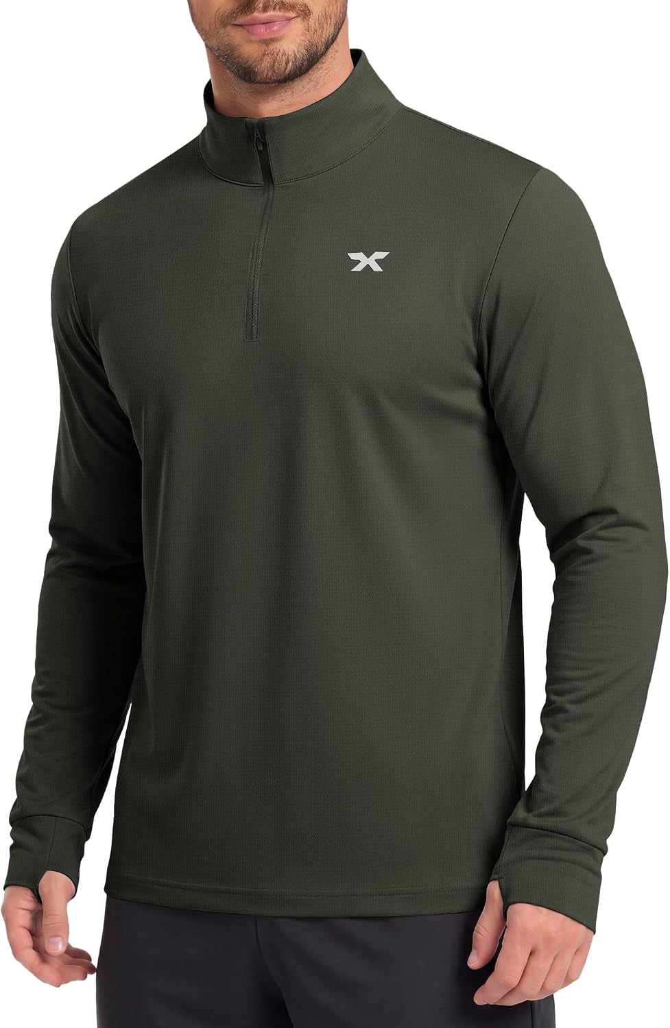 COOFANDY Men's Quarter Zip Pullover UPF 50+ Athletic Running Shirts