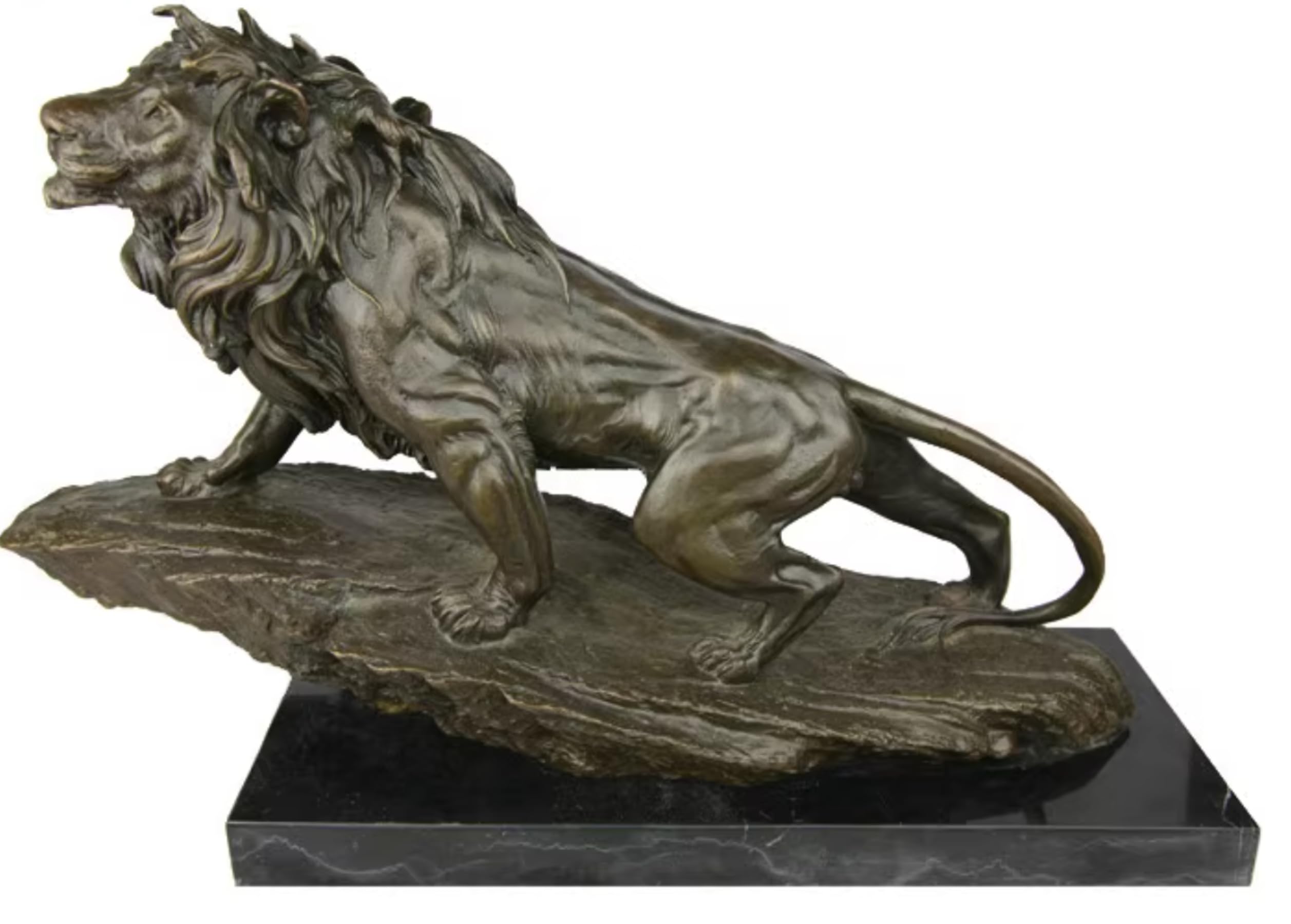 Aottsd Bronze Seated Woman Sculpture Marble Base Art Home Office Decor 9.8In