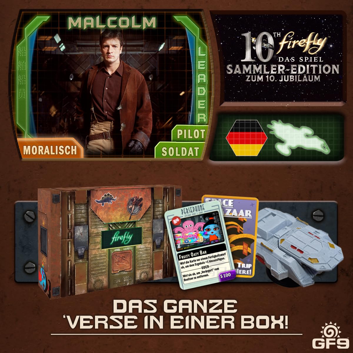 Firefly: Das Spiel – Sammleredition, 10. Jubiläum, Strategie-Brettspiel mit Allen Erweiterungen, Limitierte Ausgabe, 1-10 Spieler, 120-240 Min, ELZNIR GAMES