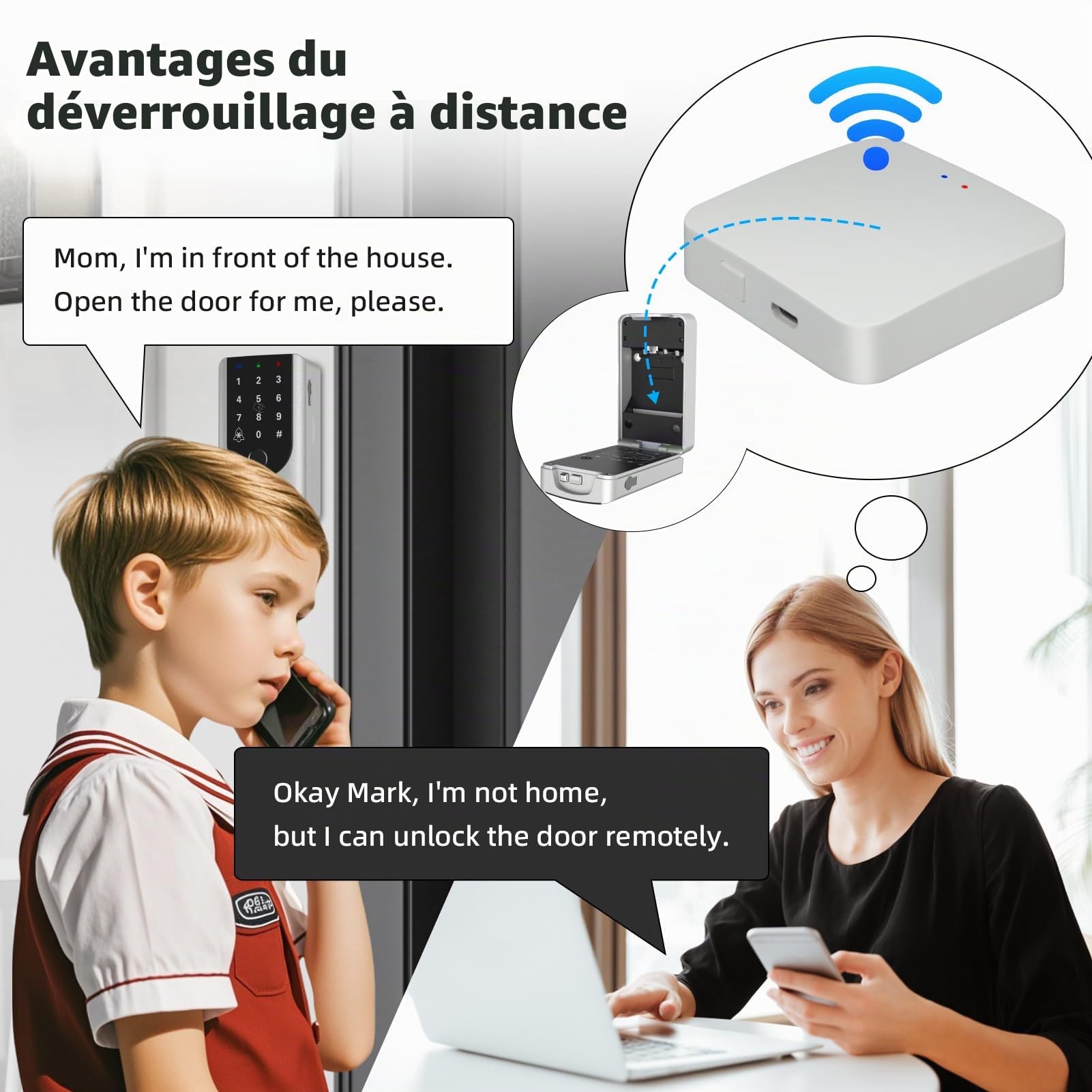 Passerelle Tuya, peut contrôler n'importe quel appareil intelligent Tuya pour le déverrouillage à distance, pour serrure de porte intelligente et boîte à clés