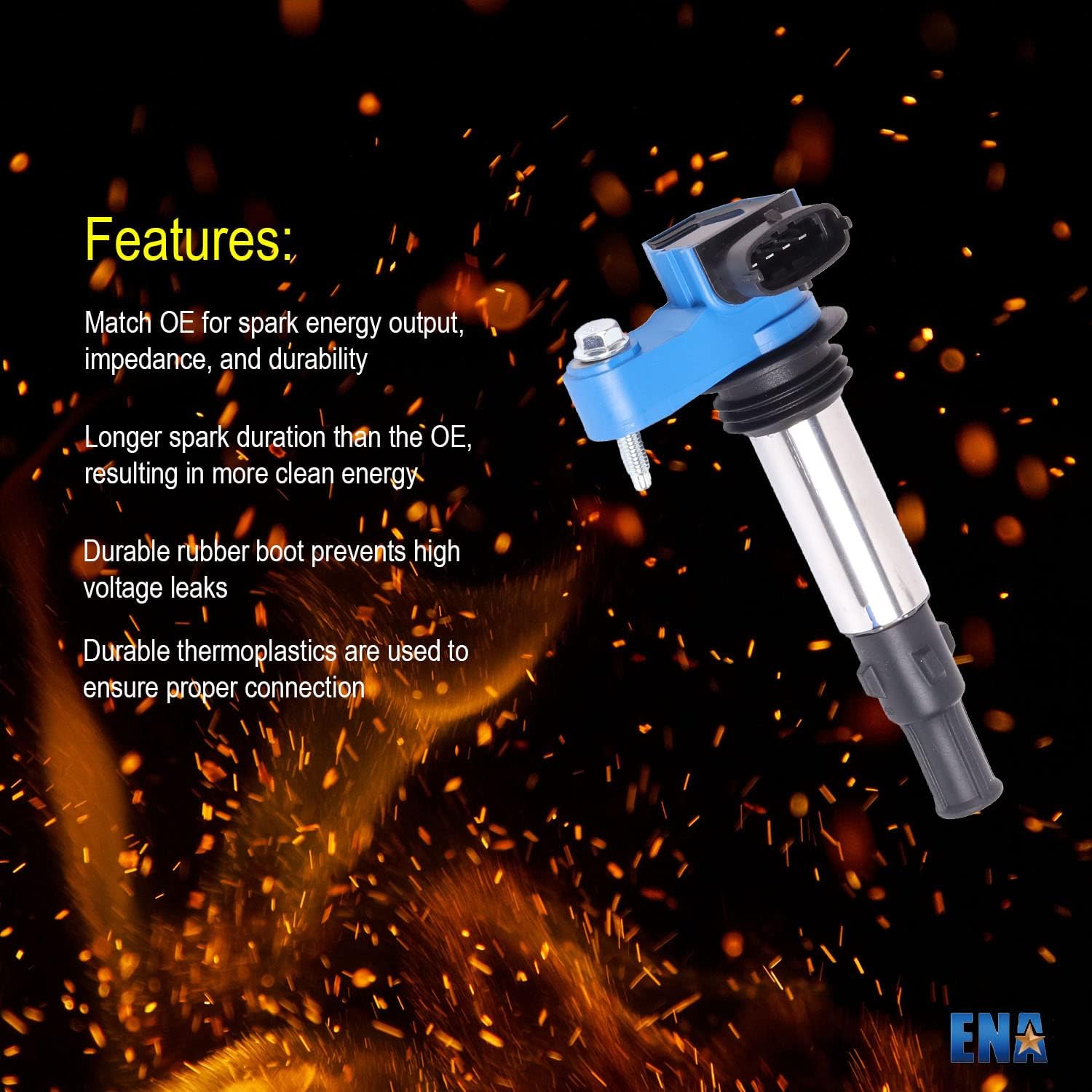 ENA Blue Pack of 6 Ignition Coil 2.8 3.6 V6 2004 2005 2006 2007 2008 2009 Compatible with Saab Cadillac Buick Chevy Traverse Vectra CTS STS SRX Enclave LaCrosse Rendezvous 93 Aero Acadia Outlook UF375