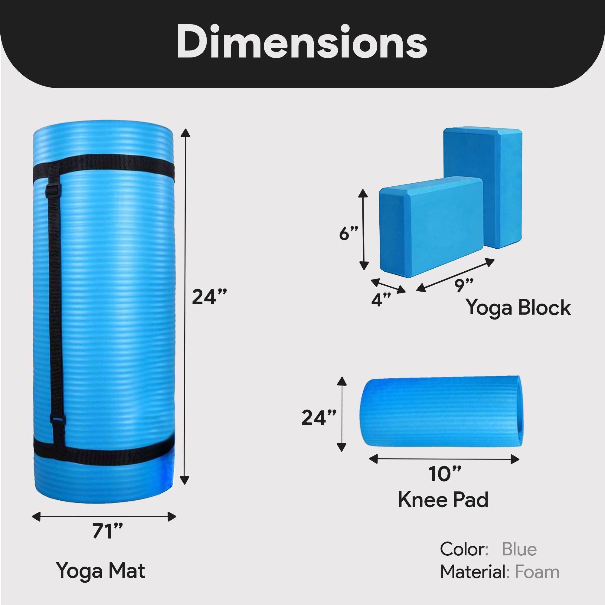 BalanceFrom Tapete de yoga de 1 pulgada extra grueso de alta densidad con superficie antideslizante y correa de transporte para hombres y mujeres, tapete de entrenamiento de pilates resistente al