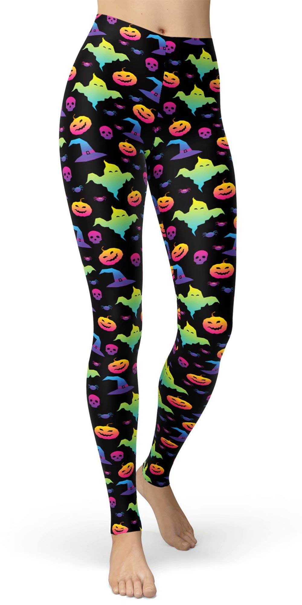 sissycos Women's 80s Leggings Neon Artistic Splash Printed Pants