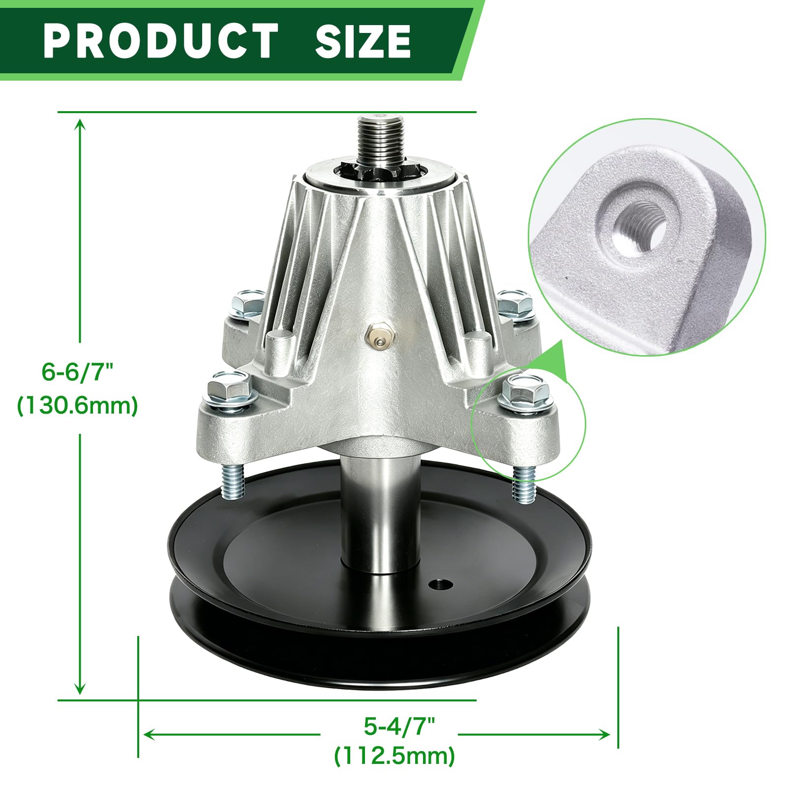 Cortacésped Para Cub Cad Et MT D 918-06991 618-06991 Conjunto De Husillo Cubierta La Mayoría 42 Pulgadas Con Perno Roscado Polea Y Accesorio Zerk (paquete 2