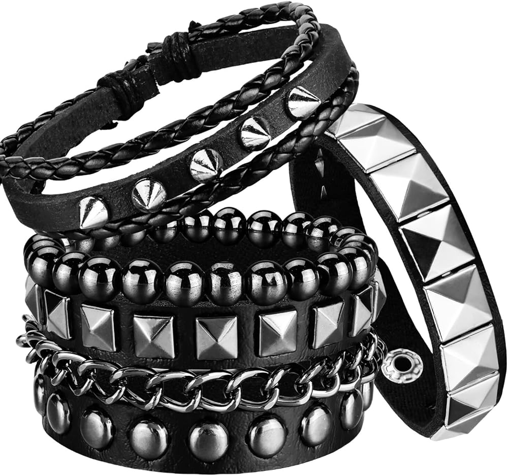 Bracelet Cuir Couple, Multicolore Couple Bracelet Cuir Avec Fermoir