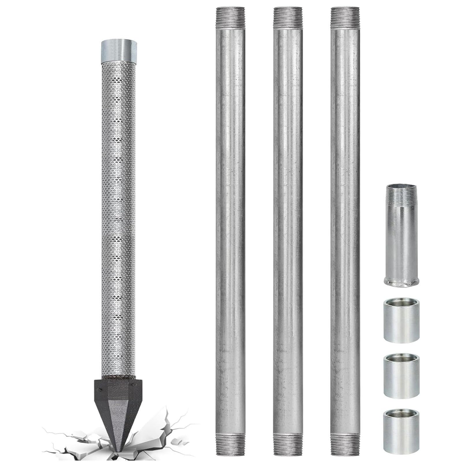 Kit Pozo Artesanal para Sistema de Agua Autónomo, Riego Agrícola y Uso Rural con Punta Filtrante de Acero Inoxidable y Filtro para Pozo(4M Kit)