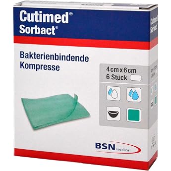Cutimed Sorbact Compresses 200 g White 4 x cm 6 Pieces 6