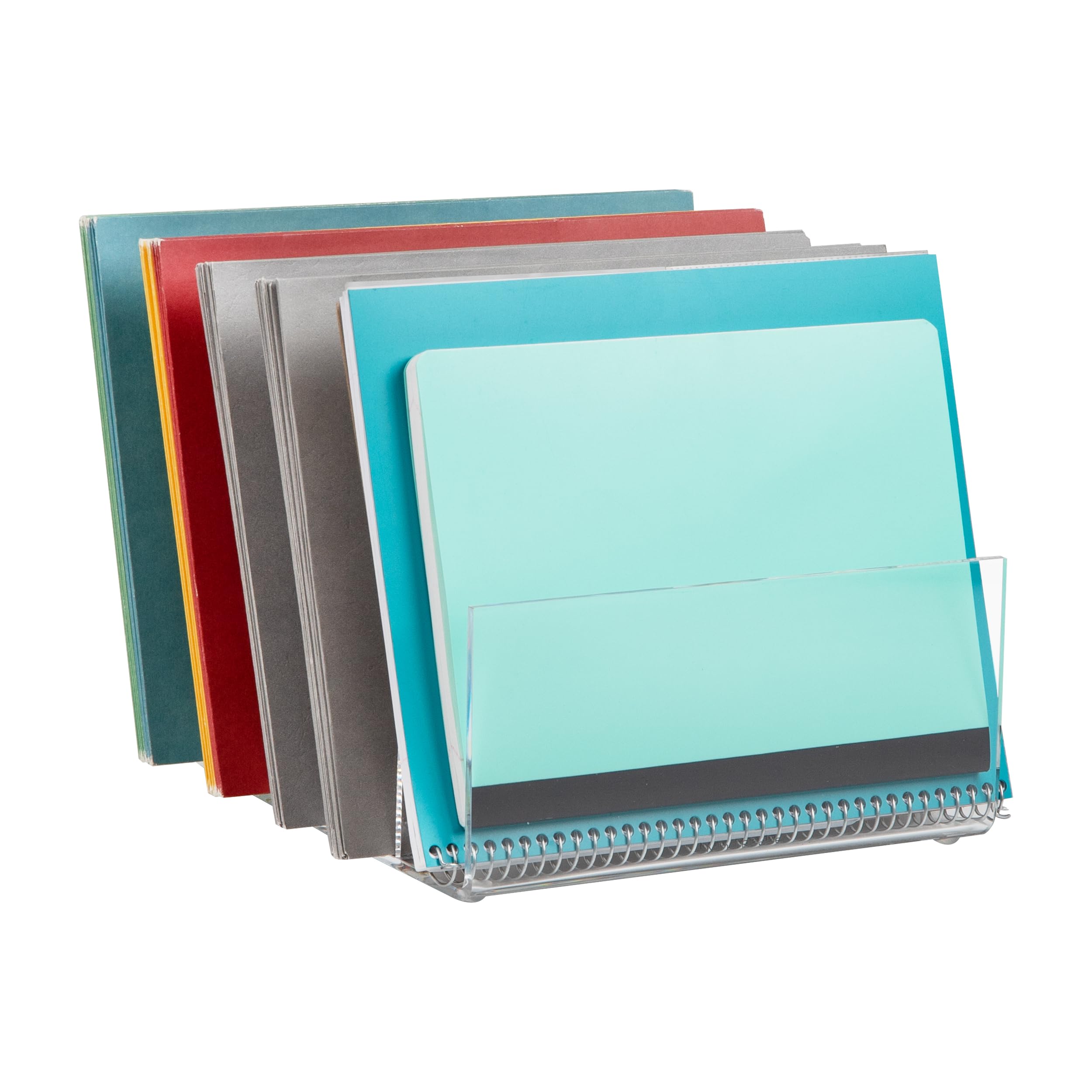 Mind Reader A5CFILE-CLR 5 Compartment Vertical Holder, Clear Acrylic, Folder, Desktop File Sorter Organizer