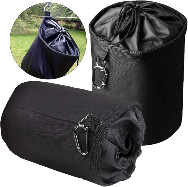 AHUNTTER 2 Pack Large Peg Bag for Washing Line with Hanger Waterproof Clothes Peg Storage Laundry Bag for Indoor Outdoor Use