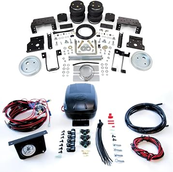 Air Lift 57396 25592 LoadLifter 5000 Rear Air Spring Kit with Load Controller II Compressor System fits 2011-2016 F250 F350 Super Duty 4WD & 2011-2014 F450 4WD - 5000 lbs of Load-Leveling Capacity