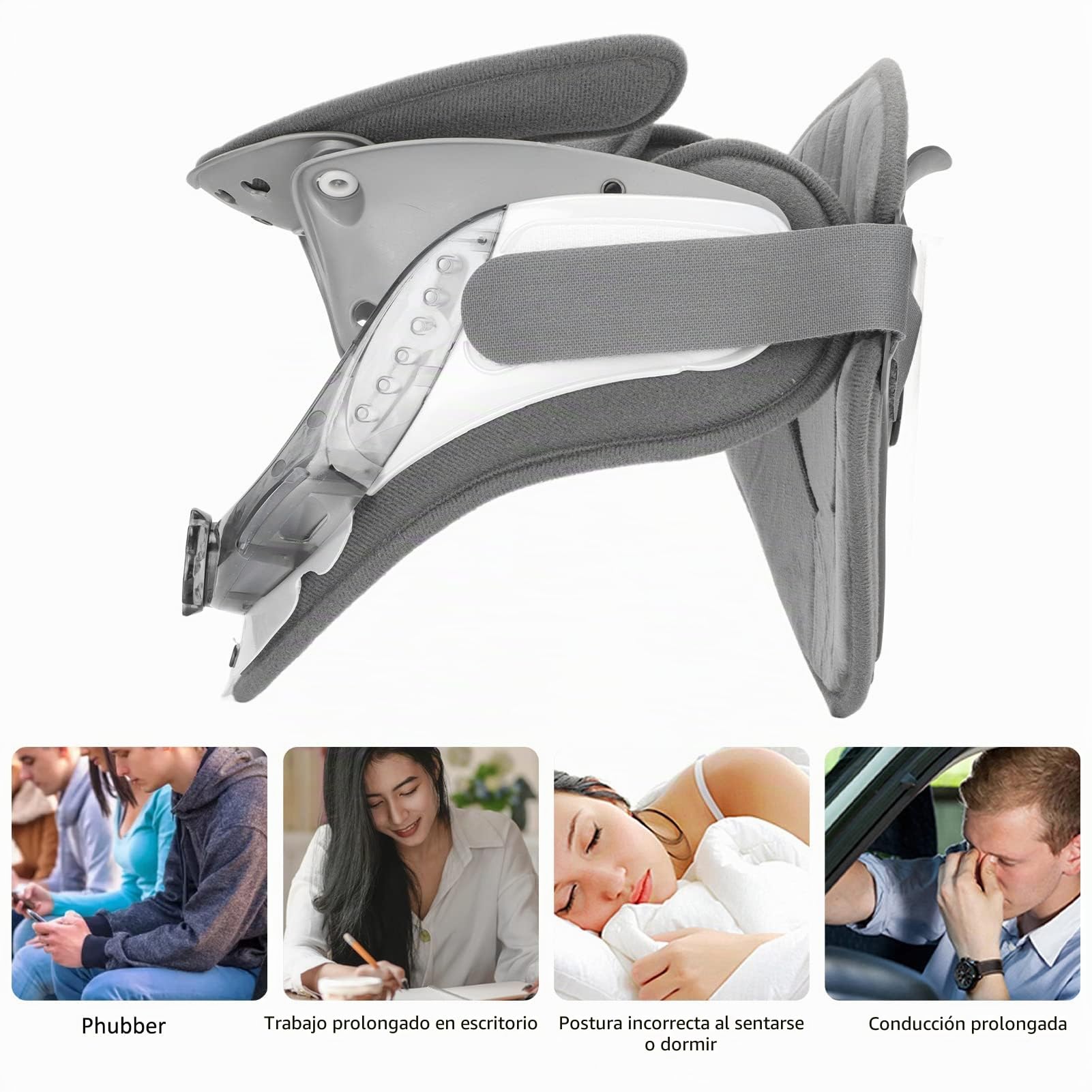 Soporte Para El Cuello, Collar Cervical Vista, Soporte Para El Cuello Descompresión Del Cuello En El Hogar, Dispositivo De Tracción Cervical Ajustable En Altura Para Aliviar El Dolor El Hoga