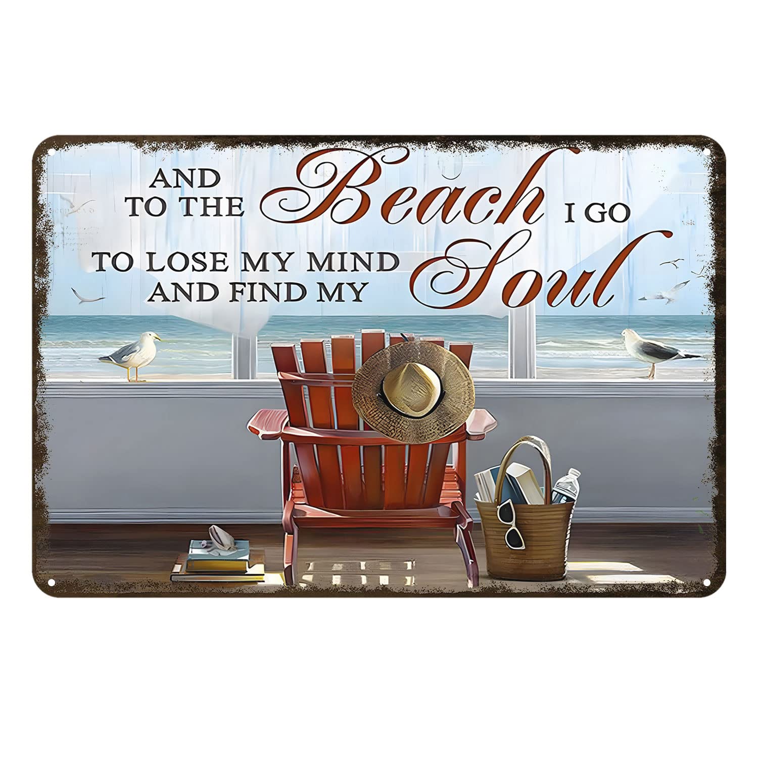 Aenaon Sunflower Vintage Tin Sign and I Think to Myself Retro Home Kitchen Bar Rustic Wall Decor Funny Decor Sign 8x12 Inches