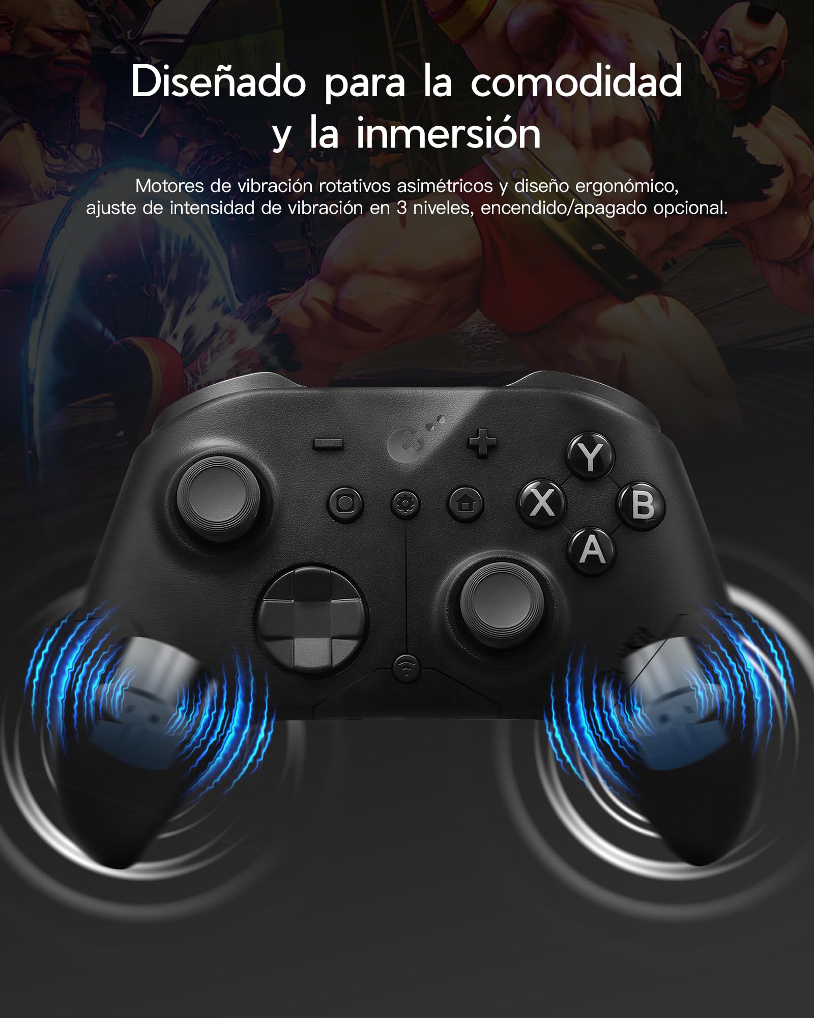 LONGYI GuliKit ES PRO Mando Inalámbrico para PC Switch 1/2 Android, el Mando más Rápido con una Latencia de 3,25 ms, Joysticks TMR, 30 Horas de Duración de la Batería y Función de Activación (Negro)