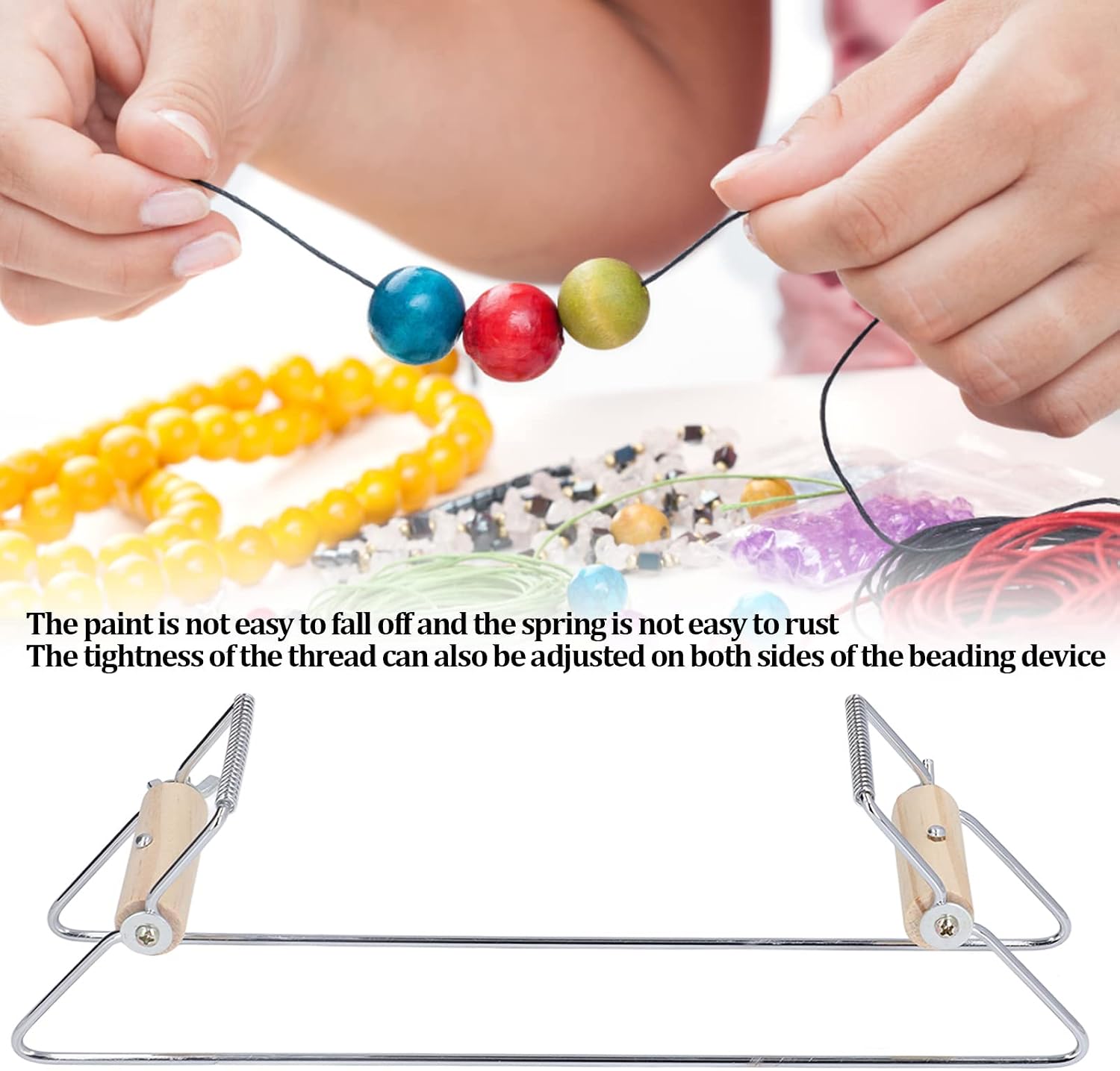 Bead Stainless Steel Beadsmith Metal Bead Kit with Nail,12 x 2.7 x 3.5in DIY Creative and Fun Bead Kit for Bracelets, Necklaces, Belts (Silver Bead Weaving