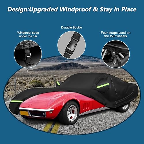 Miniatura 3 de Funda impermeable para automóvil C3 Corvette, protección solar contra el calor, cubierta completa para automóvil con cremallera lateral del