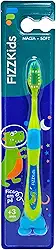 FizzPro, Escova dental, kids, dinossauro, +3 anos, cerdas macias, verde com azul