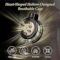 Vista 6 de Jaula de castidad masculina, jaula de silicona suave para pene con cinturón de castidad ajustable y 6 anillos para el pene, dispositivo de castidad