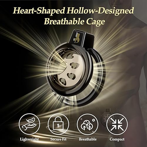 Miniatura 6 de Jaula de castidad masculina, jaula de silicona suave para pene con cinturón de castidad ajustable y 6 anillos para el pene, dispositivo de castidad