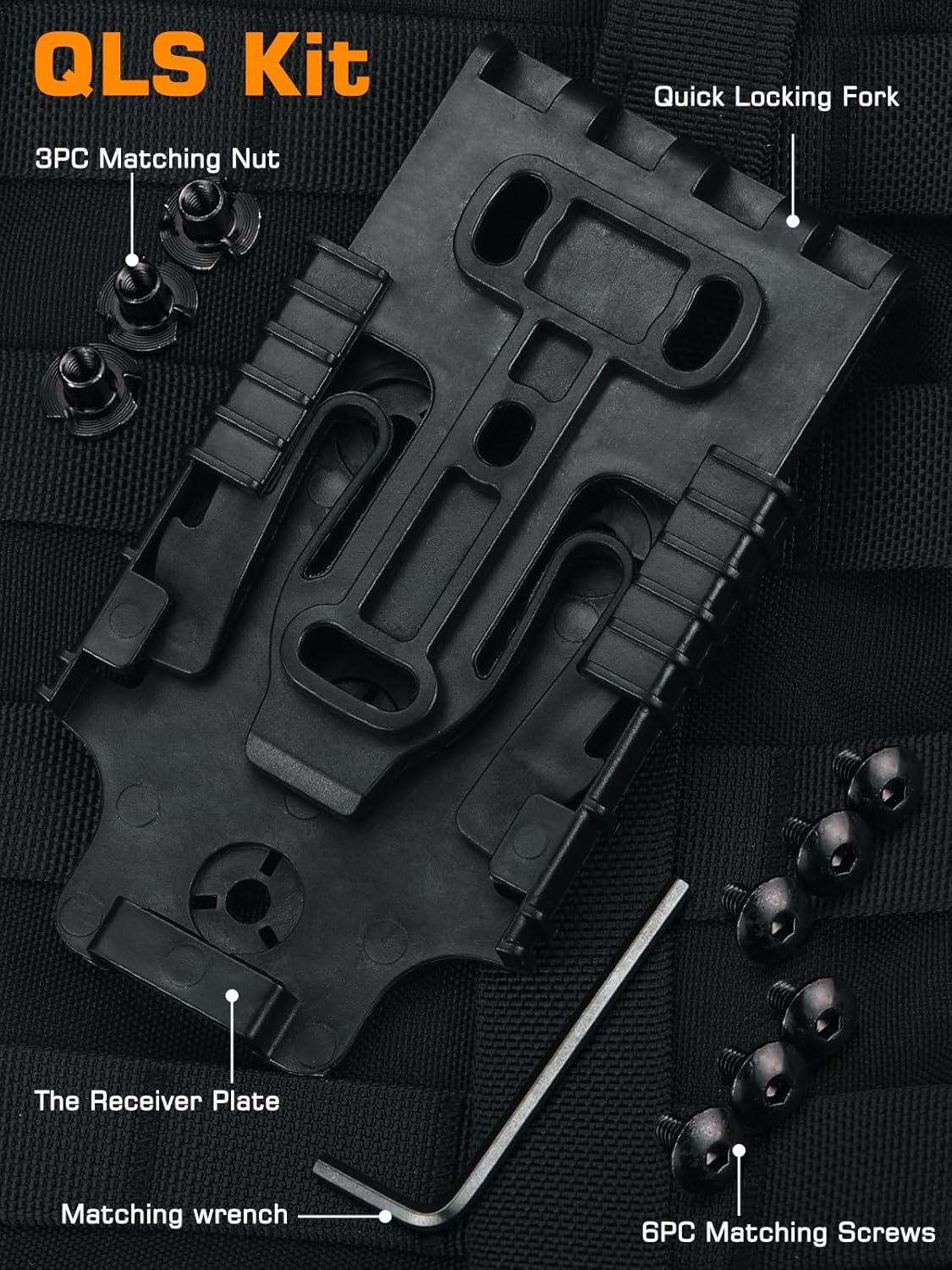 Tactical Modular Holster Adapter with QLS kit, Drop Leg Holster Platform with Leg Strap Police Gear