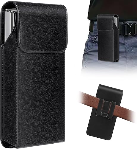 Funda de cuero para teléfono Samsung Galaxy Z Fold 76543 con clip para cinturón para iPhone 17 Pro Max Case16151413 Pro Max y Galaxy S25S24S23S22