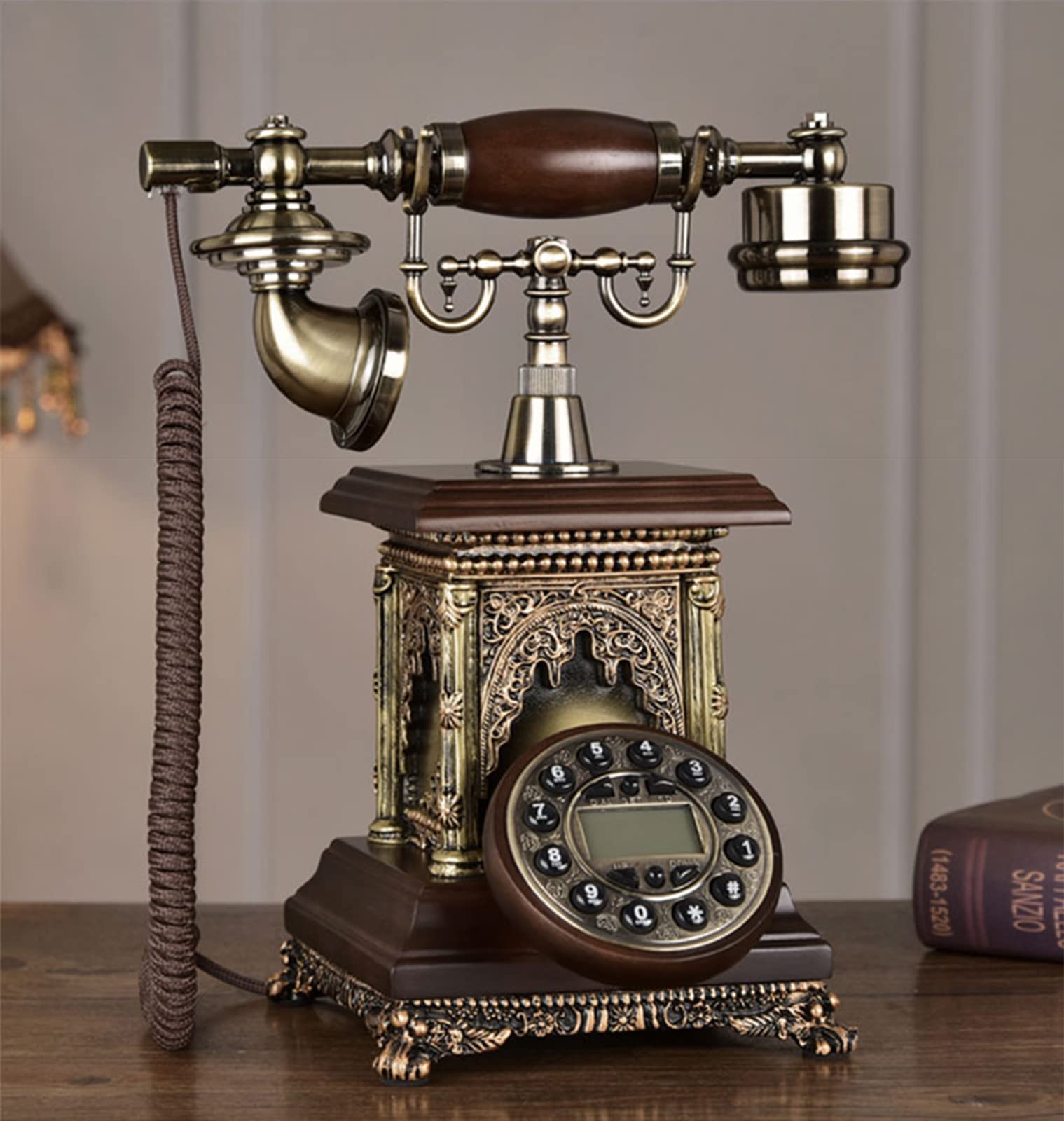 Amazon.co.jp: レトロ電話機 アンティーク電話 有線ダイヤル電話レトロ