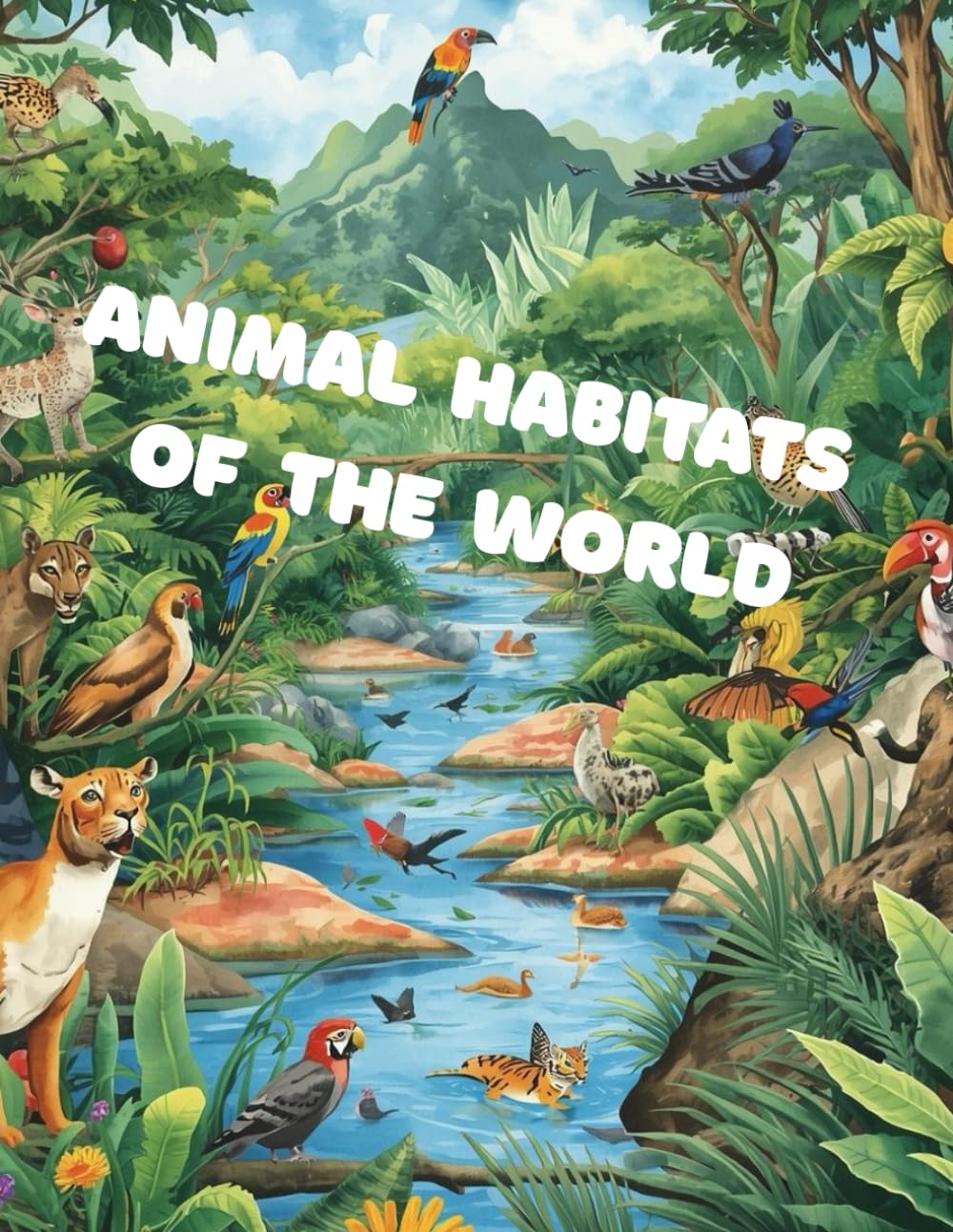 Animal Habitats of the World: A Fun and Educational Coloring Book for Kids