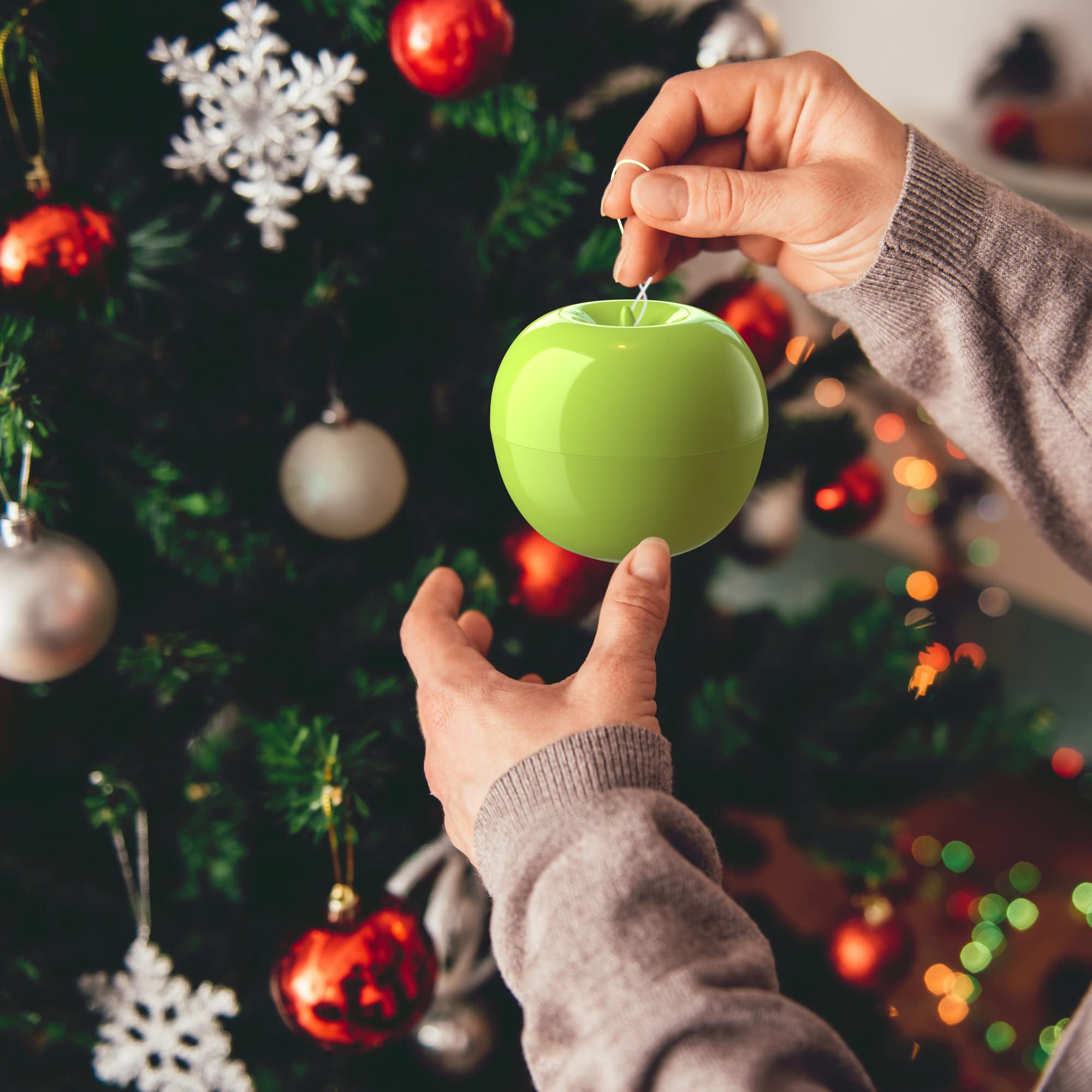 Amazon｜グリーンプラスチックリンゴ容器 - リンゴ型食品保存容器