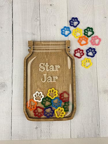 Tarro personalizado de recompensa de patas, sistema de recompensa de corazón personalizado, incentivo para el hogar y el aula, tarea, escuela y