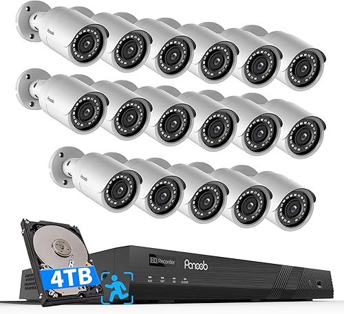 Miniatura 10 de Sistema de cámara de seguridad NVR de 5 MP, 6 cámaras IP PoE con cable para exteriores con micrófono, detección de personas AI, NVR de 8 canales de