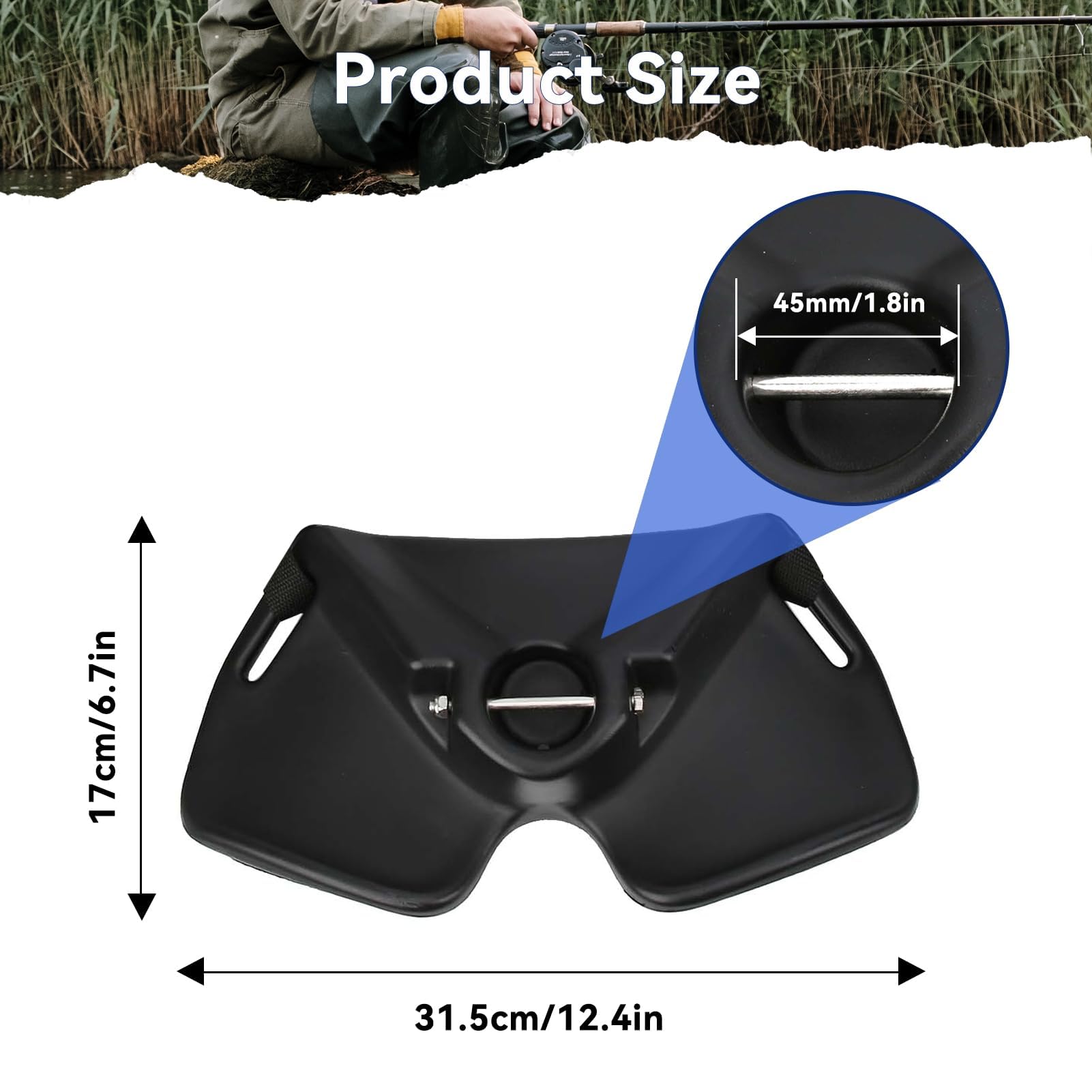 HERCHR Fishing Belt Rod Holder, Adjustable Fishing Fighting Waist Belt with EVA Foam Padded Straps & Safety Buckle, Boat Fish Harness Belts Rod Holder(Black)