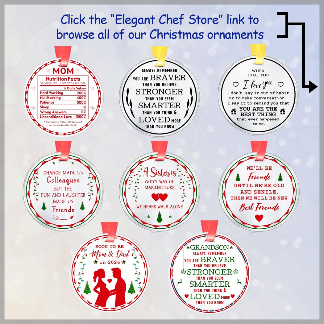 Elegant Chef Decorazione Natalizia Ispiratrice In Acciaio Inox, 7.6 Cm, Sempre Ricordati Che Sei Forte, Coraggioso E Intelligente - 2