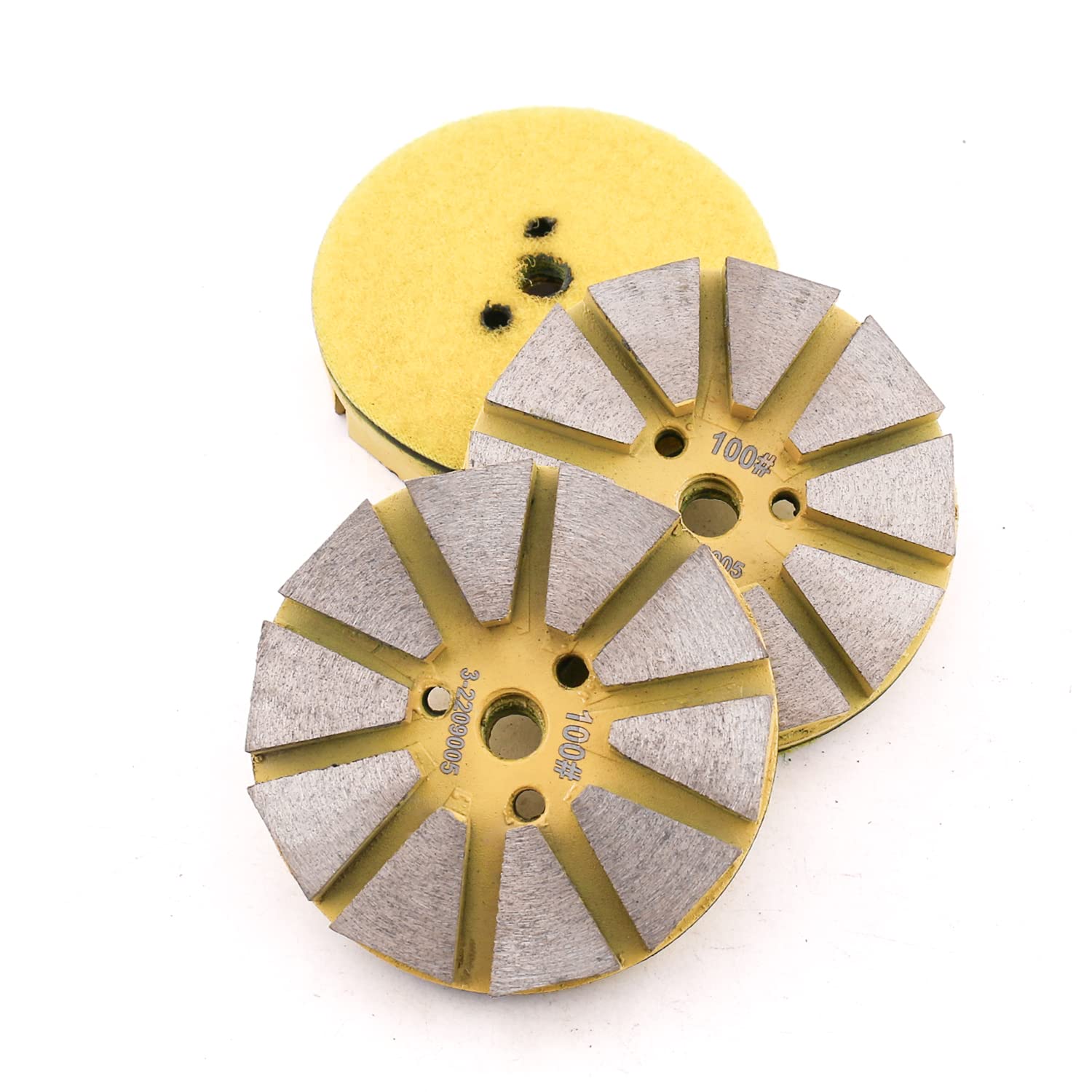 Discos de pulido de metal Bond Diamond de 3 pulgadas para piedra de hormigón (grano 100, 3 piezas)
