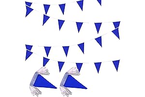 Good Choice - 100 Feet Blue Pennant Banner Flags, 60 Pcs