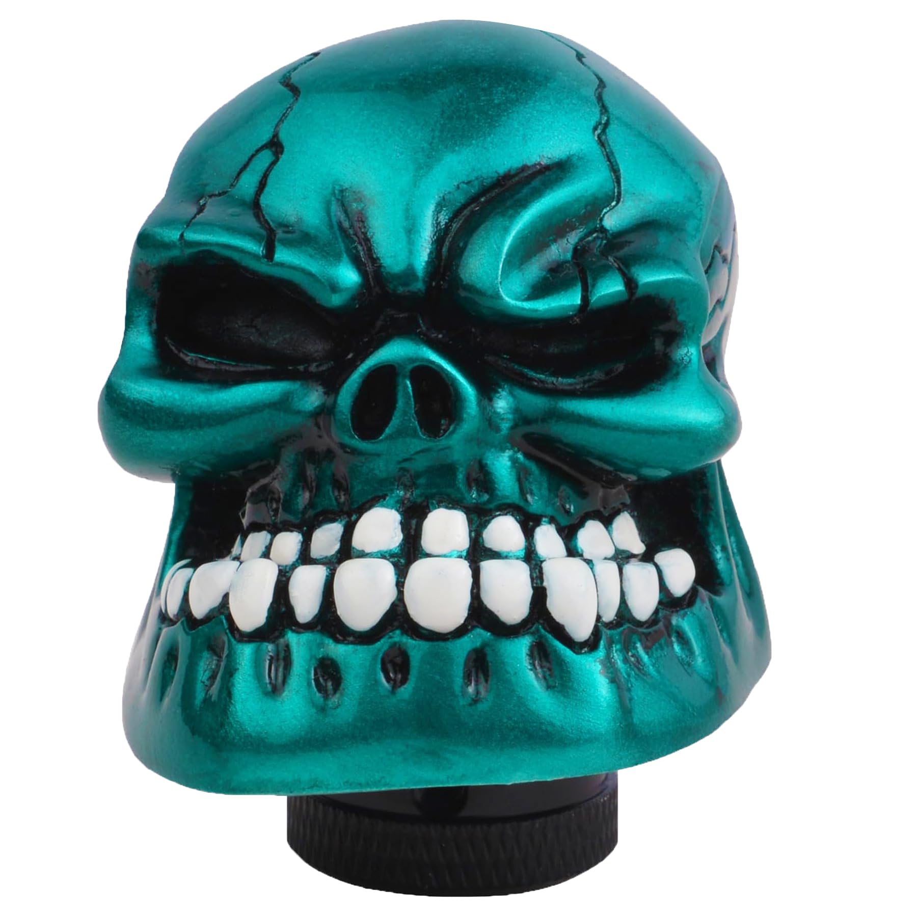 Padaodao Skull Shift Knob Big Teeth Gear Stick Shifter Car Grip Handle for Most Manual Automatic Vehicles, Metallic Blue