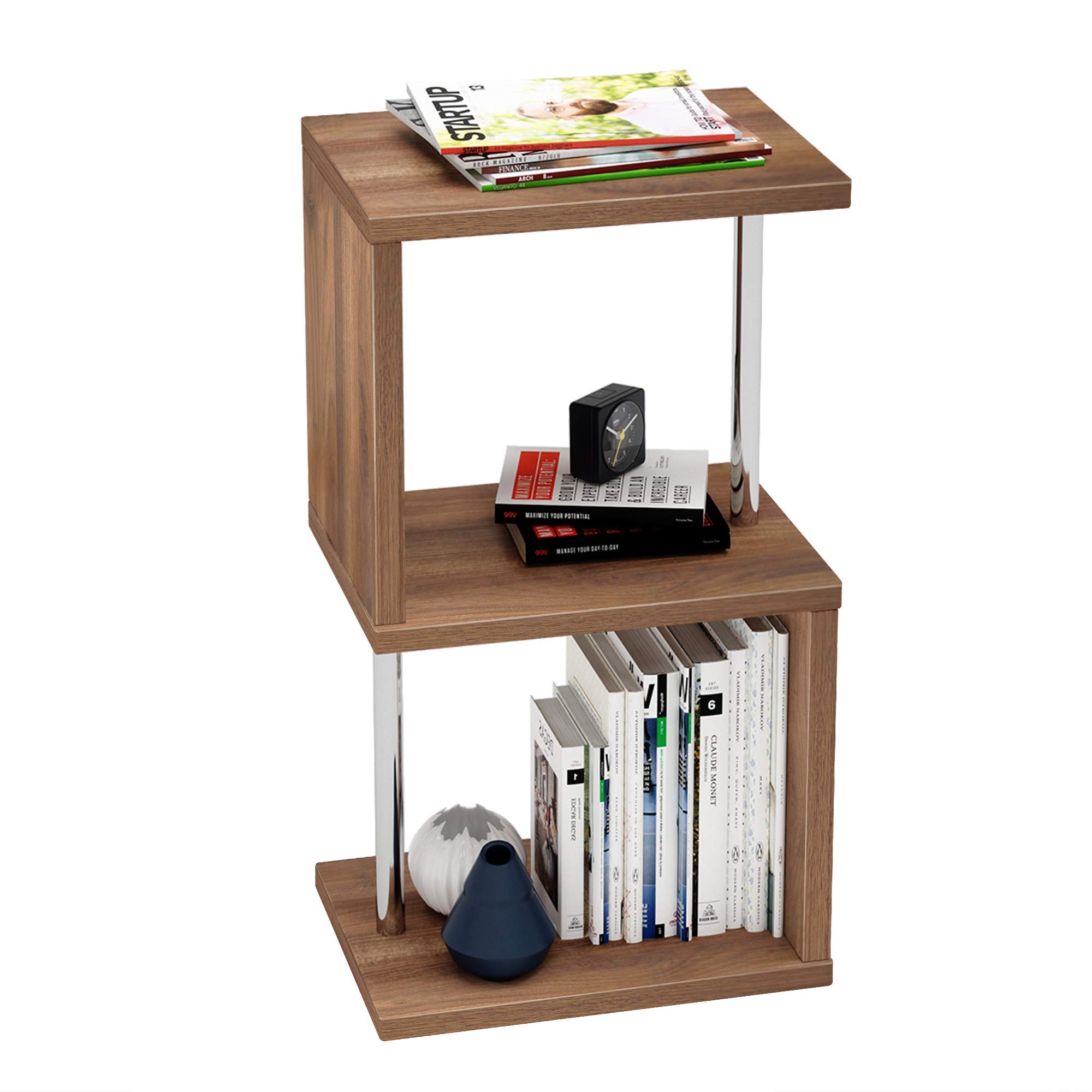 Buy Bestier SShaped Bookshelf 3Tier Geometric Bookcase, Free Standing